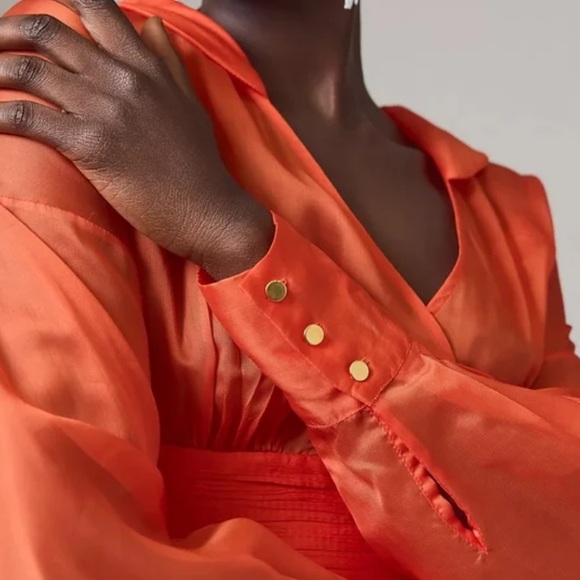 ANTHROPOLOGY “LET ME BE” Orange Dress Medium NWT - Picture 9 of 9